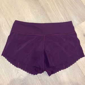 Plum Scalloped Edge Speed Up Shorts - NO LONGER MADE